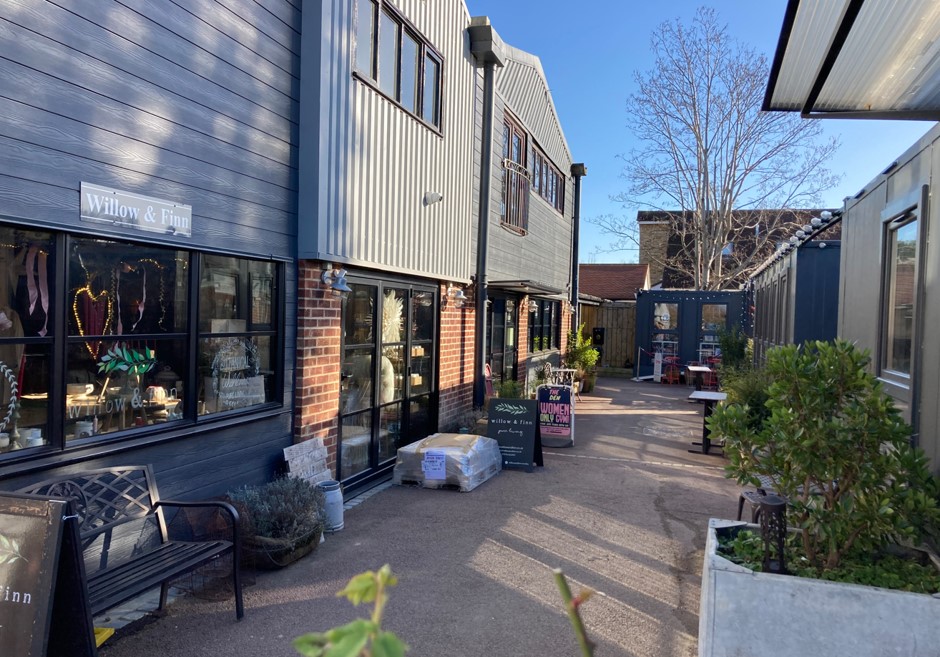 Courtyard retail cabins to let at The Ferry Point, Shepperton